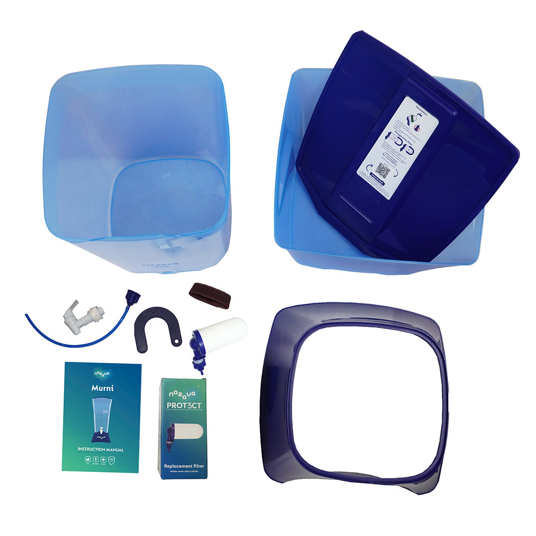 Waterfilter 16L + element – WHO Gecertificeerd – Zonder Elektriciteit - Nazava®️